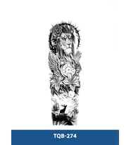 TQB-274 ASLAN SAAT VE GEYİK DESEN GEÇİCİ KOL DÖVMESİ-TATTO