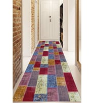 Dijital Baskılı Kaymaz Taban Yıkanabilir Modern Yolluk Ve Koridor Halısı NDU-HT-679 (Pembe)
