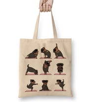 Rottweiler Yoga Rotfaydır Pug Köpek Yoga Bez Çanta Uzun Saplı