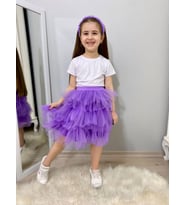 Miniğimin Cicileri Tütülü Kız Çocuk Takım - Lila