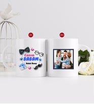 BK Gift Kişiye Özel Babalar Günü Hediyesi Fotoğraflı Kupa Bardak-90 (Beyaz)