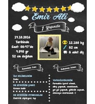 Bulutlar ve Yıldızlar Temalı Yaş Panosu