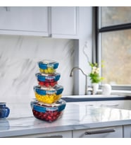 4'lü Set Master Kare Saklama Kabı (275 ml - 500 ml - 900 ml - 1500 ml) (Bordo)