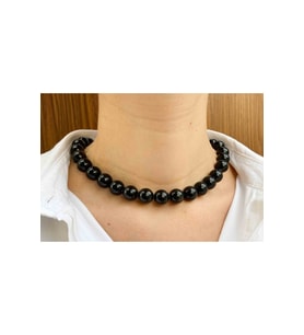 Obsidyen Taşı Doğaltaş Kolye 12 Mm