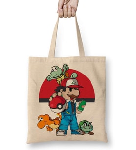 Pokemon Super Mario Bez Çanta Uzun Saplı
