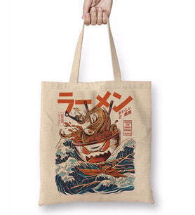 The Great Ramen off Kanagawa Bez Çanta Uzun Saplı