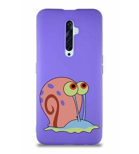 Oppo Reno 2Z Soft Premier Kapak Salyangoz Gary Tasarımlı Silikon Kılıf - Mor (Şeffaf)