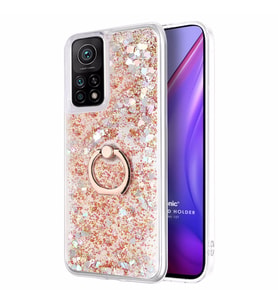 Microsonic Xiaomi Mi 10T Pro Kılıf Glitter Liquid Holder Gold