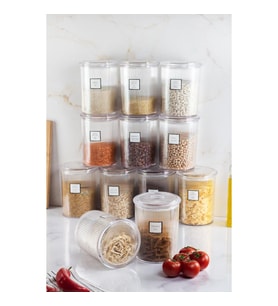 12li Barok Yuvarlak Büyük Kavanoz Seti & Saklama Kabı & Erzak Kabı (12*2000 ML)