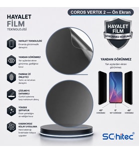 SChitec COROS VERTIX 2 Uyumlu Ön Yüzey Hayalet Privacy Hidrojel Ekran Koruyucu