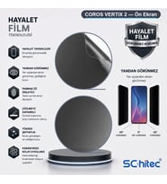 SChitec COROS VERTIX 2 Uyumlu Ön Yüzey Hayalet Privacy Hidrojel Ekran Koruyucu