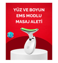 7 Renk LED Işık Terapili USB Şarjlı Yüz ve Boyun Bakım Masaj Cihazı