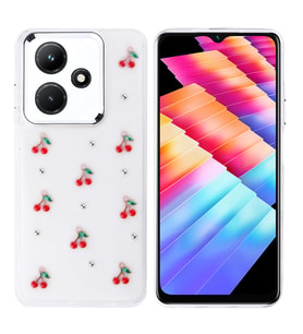 Infinix Hot 30i Uyumlu Kılıf Airbag Tasarımlı Simli Şeffaf Zore Kutup Kapak