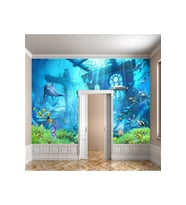 Dreamwall Denizaltı Balıklar Desenli Isı Ve Ses Yalıtımlı Sağlıklı Tekstil Duvar Kağıdı (Mavi)