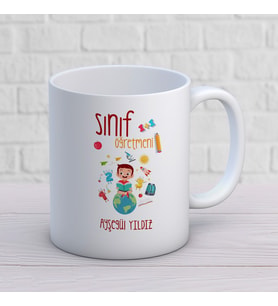 Kişiye Özel Meslek Sınıf Öğretmeni Hediyelik Kupa Bardak