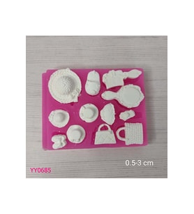 YY0685 Kız Malzemeleri Çanta Şapka Ayna Silikon Kalıp