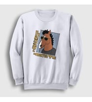 Presmono Unisex Beyaz Never Too Late BoJack Horseman Sweatshirt 299857tt