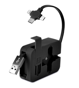 Mcg® Cep Tipi Telefon Tutuculu Makaralı Uzayıp Kısalabilen 3'ü 1 Arada USB Şarj Kablosu