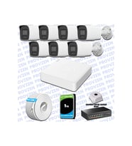 Provzen Hikvision Hibrit IP ColorVu 7 Kameralı Güvenlik Kamerası Mikrofonlu  Olay Anında bildirim