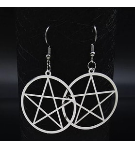 Kişiye Özel 925 Ayar Gümüş Pentagram Küpe