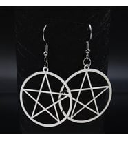 Kişiye Özel 925 Ayar Gümüş Pentagram Küpe