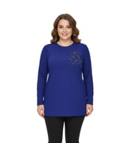 Kadın Önü Nakışlı Bluz BGL-ST05090 (İndigo)