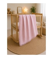 %100 Pamuk 4 Katlı Püsküllü Muslin Bebek Battaniyesi, Çok Amaçlı Muslin Ört