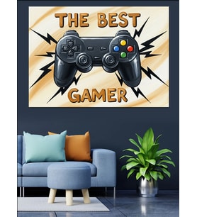 Oyun Kumandası Best Gamer Dekoratif Kanvas - Mdf Ahşap Tablo