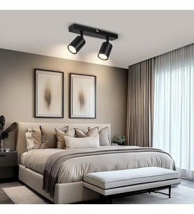 RİOLİGHT MODERN SİYAH MUTFAK,SALON,GİYİNME ODASI,CAFELER1 İÇİN GÜN İŞİĞI METAL 2Lİ SPOT(AMPUL DAHİL)