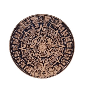 AZTEK MAYA TAKVİMİ Deri PEÇ - Arma - Askeri Patch (Bej)