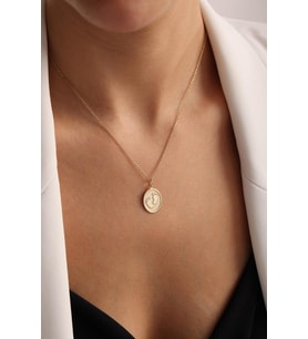 Kişiye Özel Minimal Bebek Ayak İzi Kolye 925K Gümüş (Gold)