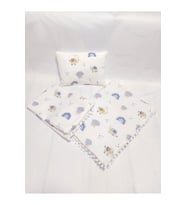 Bebek Alt Açma Minderi Müslin Pikeli 3 lü Set Minder Battaniye Yastık,Bebek