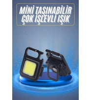 Kamp Çadır Lambası Şarjlı El Feneri Işıldak Anahtarlık Mini Mıknatıslı
