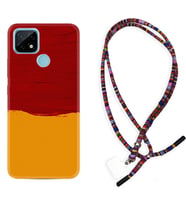 Realme C11 C21 C21Y C25Y C11 2021 Kılıf Boyun Asklı Rasta Silikon Sarı Kırmızı Boya 1708