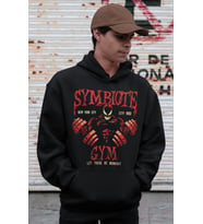 Symbiote Gym Bodybuilding Fitness Baskılı Unisex Oversize Hoodie