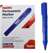 Noki Permanent Markör Kesik Uçlu Koli Kalemi Mavi (12 Li Paket)