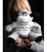 Eşeklik Ettim Özür Dilerim Baskılı Tişörtlü Peluş Eşek 22cm - Özür Hediyesi Oyuncak Peluş (Gri)