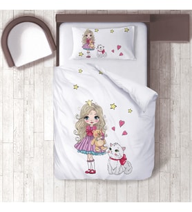 Çocuk Odası Dijital Baskılı 160x220cm Tek Kişilik Nevresim Takımı Model 00154
