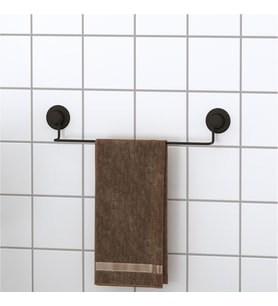 Vakumlu Krom Kaplama Banyo Tuvalet Havlu Askısı Siyah