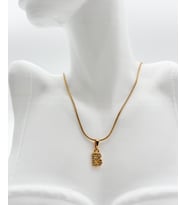 Fıora B Harfi  Çelik Zirkon Taşlı Harf Kolye Sade Şık Gold Ayarlanabilir Zincir Sevgiliye Arkadaşa Eşe Anneye Hediyelik