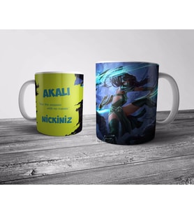 Pixxa  AKALI Kişiye Özel İsimli Kupa Bardak (League of Legends, LOL)