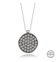 Crystal Taşlı Yuvarlak 925 Ayar Gümüş Kolye