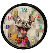 Sevimli Köpek Portresi Temalı Duvar Saati 28 Cm – Sessiz Mekanizma Modern Dekor