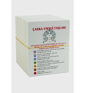 3'lü Çakra Enerji Taşları Bileklik Kartı (Beyaz)