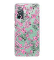 Samsung Galaxy S20 FE  Kamera Korumalı Kapak Floral Pembe Tasarımlı  Şeffaf  Kılıf