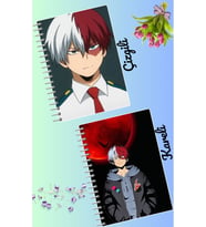 Shoto todoroki anime defter seti 2 adet A4 boyutu 21*30 çizgili + kareli 60 syf