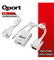 QPORT Q-VH VGA TO HDMI DÖNÜŞTÜRÜCÜ + SES KABLOSU (VGA+HDMI)