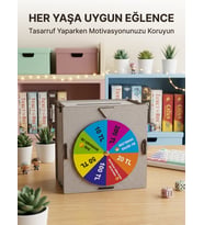 Mey İthalat® Eğlenceli Tasarruf Çarklı Felek Ahşap Para Biriktirme Kutusu