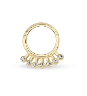 Yedi Taşlı Altın Helix Piercing (Gold)