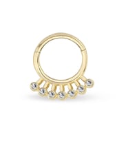 Yedi Taşlı Altın Helix Piercing (Gold)